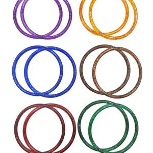 NOS Vintage Plastic Glitter Bangles Original Packaging